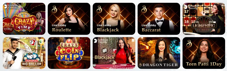 Jeux de casino en direct EVOLVE CASINO